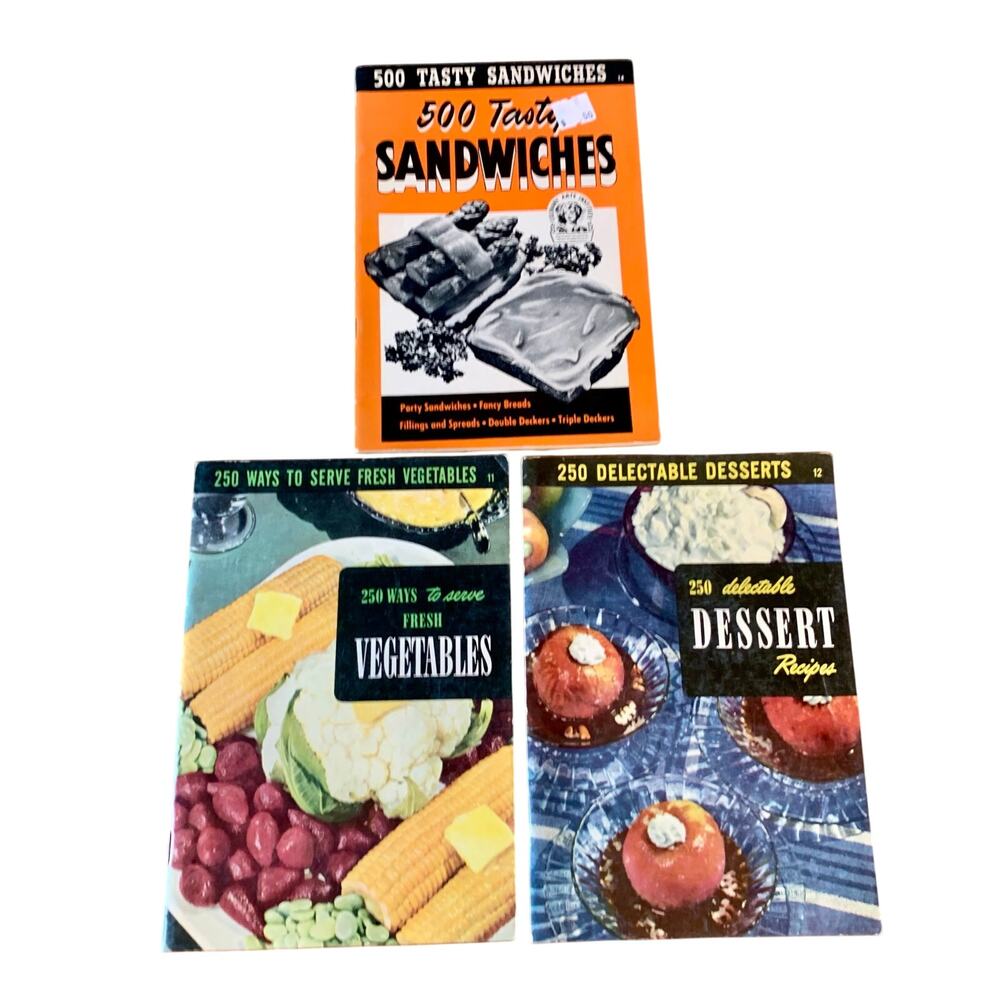 Culinary Arts Institue Vtg Cookbooks Lot of 3 Paperback 40s 50s MCM Recipes